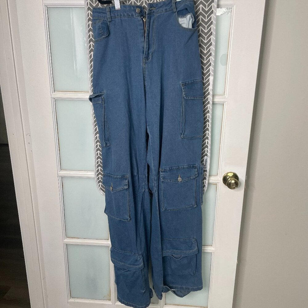 Swank A Posh | High Rise Cargo Jeans